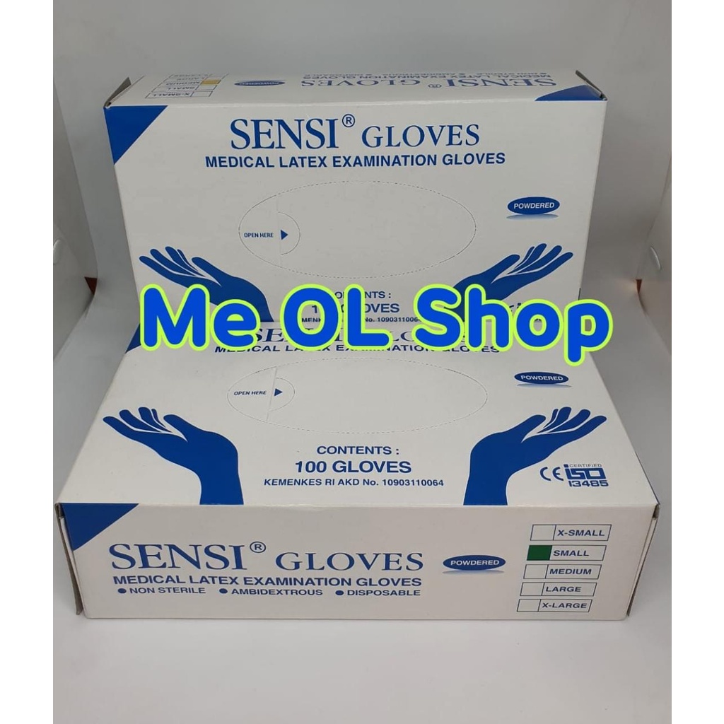 SARUNG TANGAN SENSI LATEX GLOVES 100 PCS