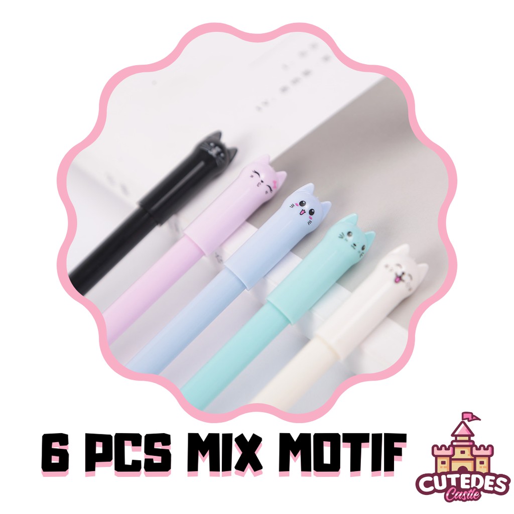 

Pulpen Motif Cat Tail Bundle 6 Pcs Mix Warna