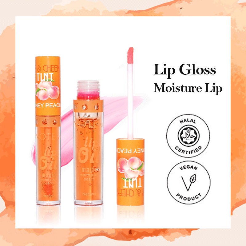 ALNECE Lip Oil Transparan Tidak Berwarna Transparan Lip Moisturizing Liquid Melembabkan Bibir