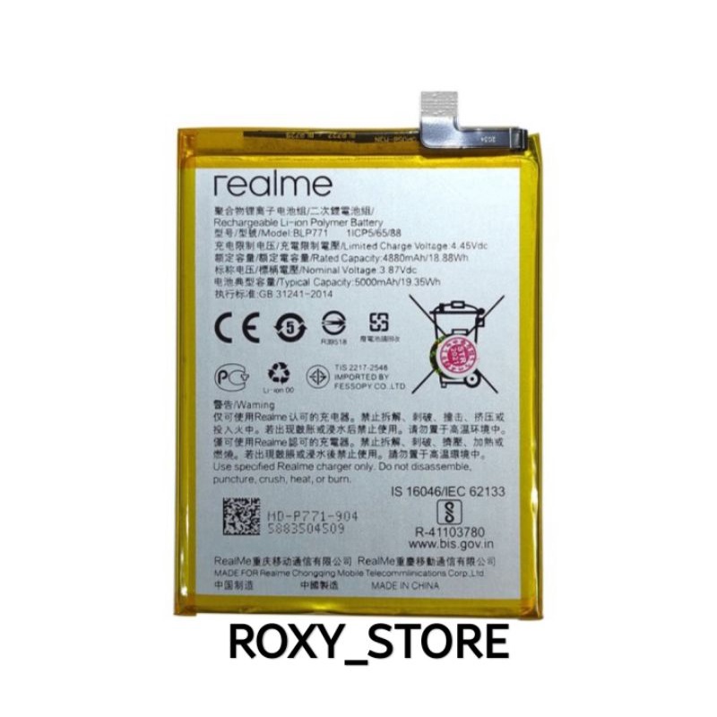 Battery Baterai Batre Realme C3 BLP771 Original