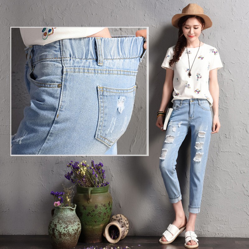  Celana Panjang Jeans Model Robek Versi Korea Shopee 