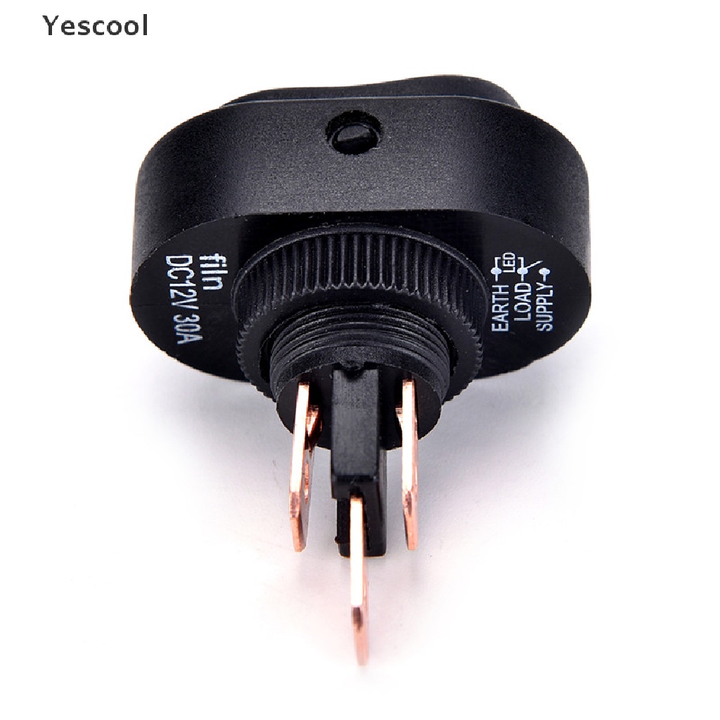 Yescool Saklar Rocker SPST ON / OFF 12V 30A Dengan Lampu LED Untuk Mobil / Perahu