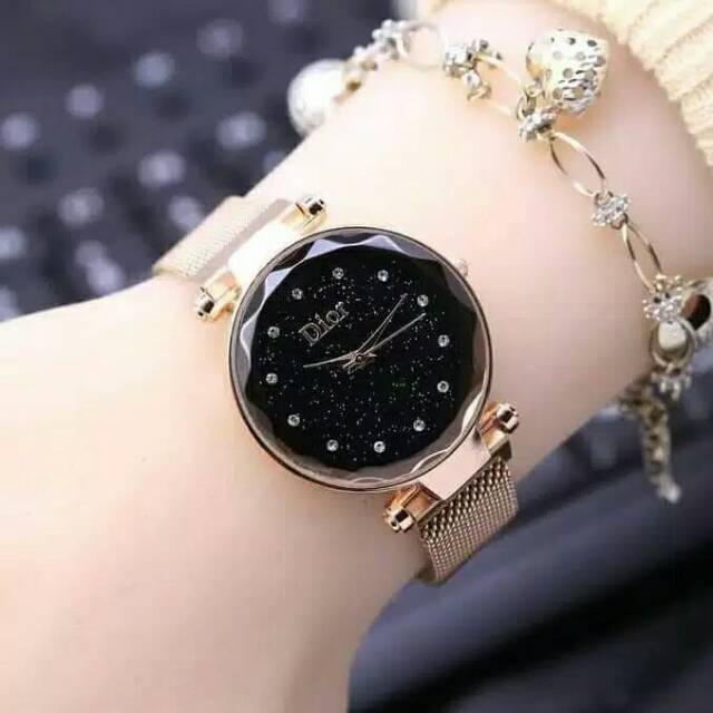 Jam Tangan Wanita permata Magnet Mata D9518 Tersedia 7 Warna