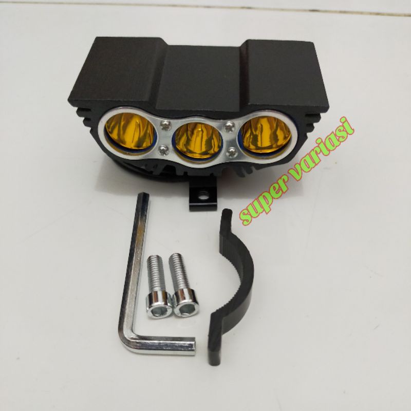 LAMPU TEMBAK OWL 3 MATA KUNING STROBO LAMPU SOROT MINI OWL 3 MATA LAMPU BRACKET STANG LED