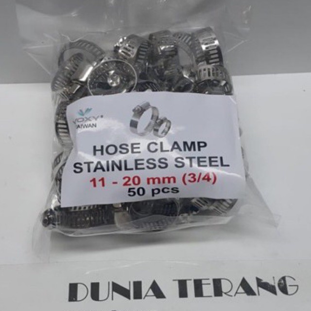 Klem Selang VOXY Stainless Steel 3/4&quot; - Cleam Slang Stenles Tw Kilap 3/4 in - Kleam Clem 3/4in