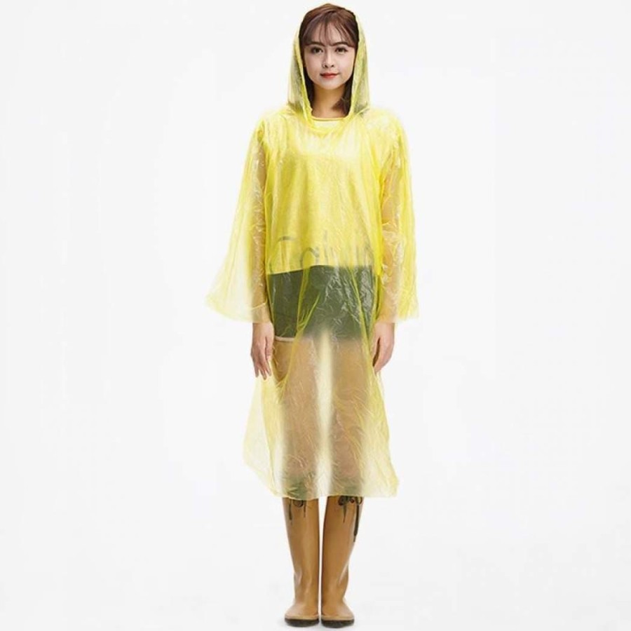 【COD】 Ponco Plastik Bisa Pakai Berkali-kali` Jas Hujan Plastik LDPE` Poncho Raincoat Transparan