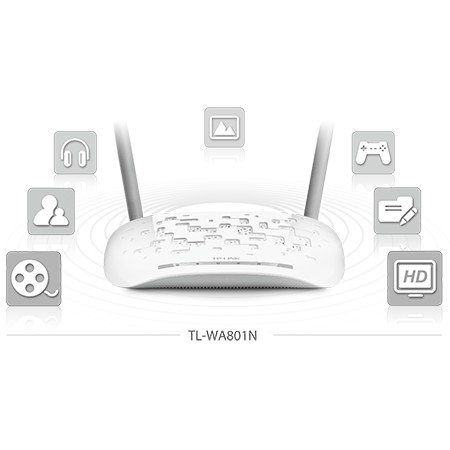 Access point wireless n router tp-link 300mbps 5dbi passive poe wps mimo with range extender multi ssid tl-wa801n - tplink wa-801n