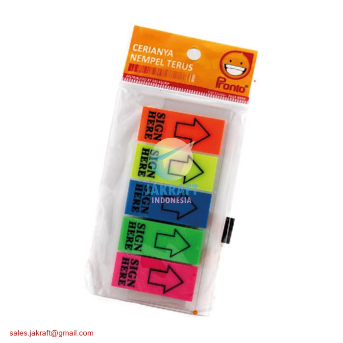 

Memo Stick It Post It Note Warna Warni Panah Sign Here PRONTO Top