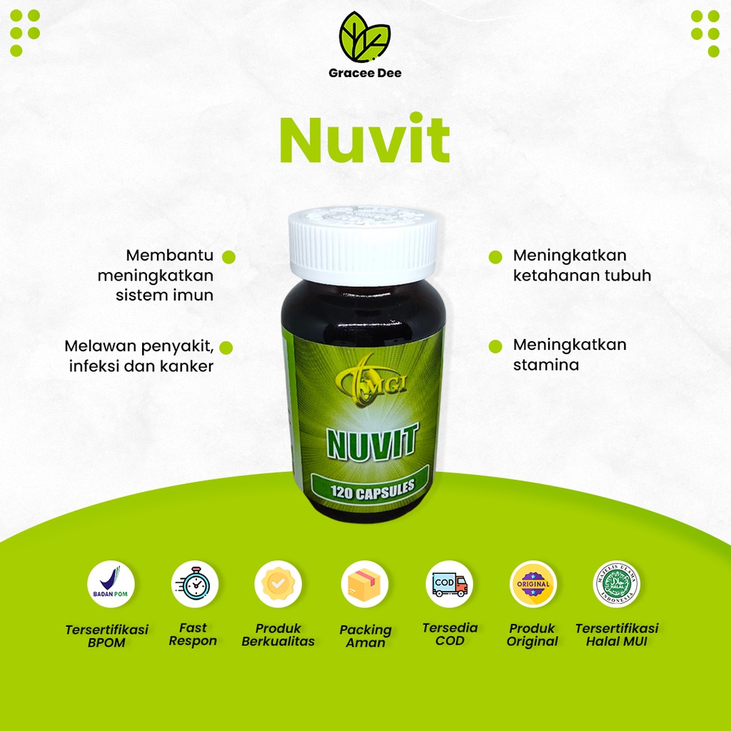 Nuvit Suplemen Kapsul Multivitamin MCI Gracee Dee Obat Kanker BPOM Original Asli