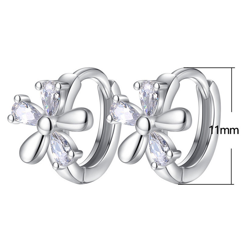 Novel Design Flower Shaped Earrings Hoops Women High Quality Silver Color Cute Girl Accessories Fancy Gift Trendy Jewelry