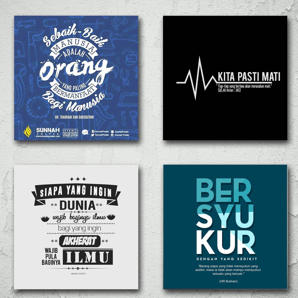 30x30cm POSTER HADIST DAN QUOTE ISLAMI UKURAN 20X20CM ...