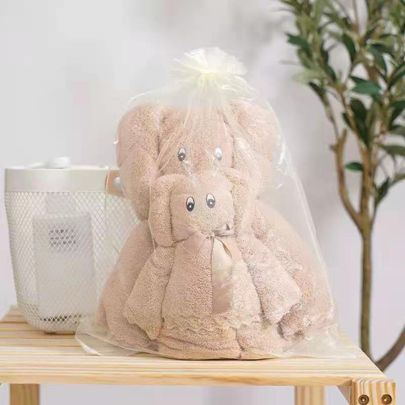 Handuk Set Boneka Beruang 2in1 HANDUK micro fiber HANDUK MANDI DAN WAJAH COTTON TOWEL DENGAN BAHAN LEMBUT Handuk 2in1 Bayi