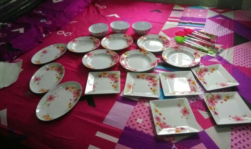 Piring Makan Bulat, Kotak ,oval Dan Mangkok Sweet Flora /hrg Per-bj