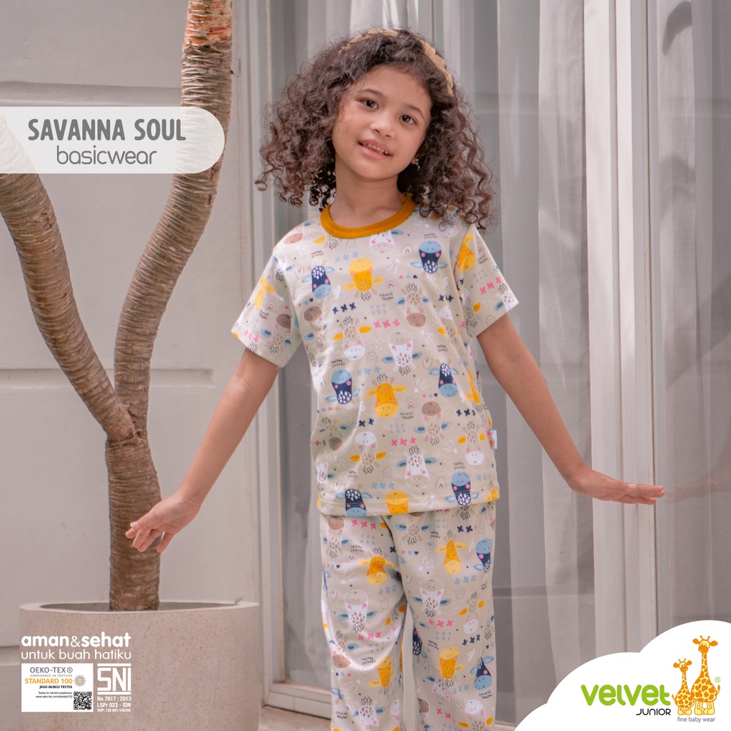 Baju Bayi Setelan Pendek Panjang Piyama Anak Velvet Junior Savanna Soul