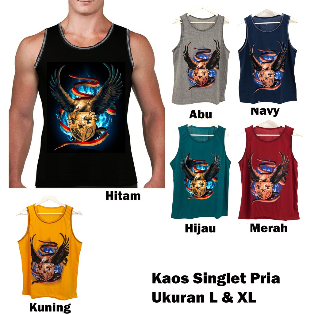 Kaos Singlet Pria Gambar Garuda