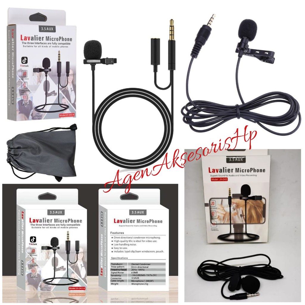 TikTok Lavalier Microphone Jack 3.5mm JH-043 Handsfree Mic Clip On Mic Youtuber Vlogger