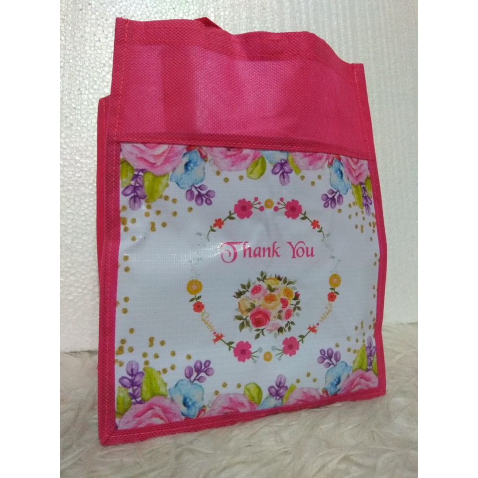 TAS SPUNBOND Thank You Floral Goodie bag ulang tahun anak harga MURAH-1
