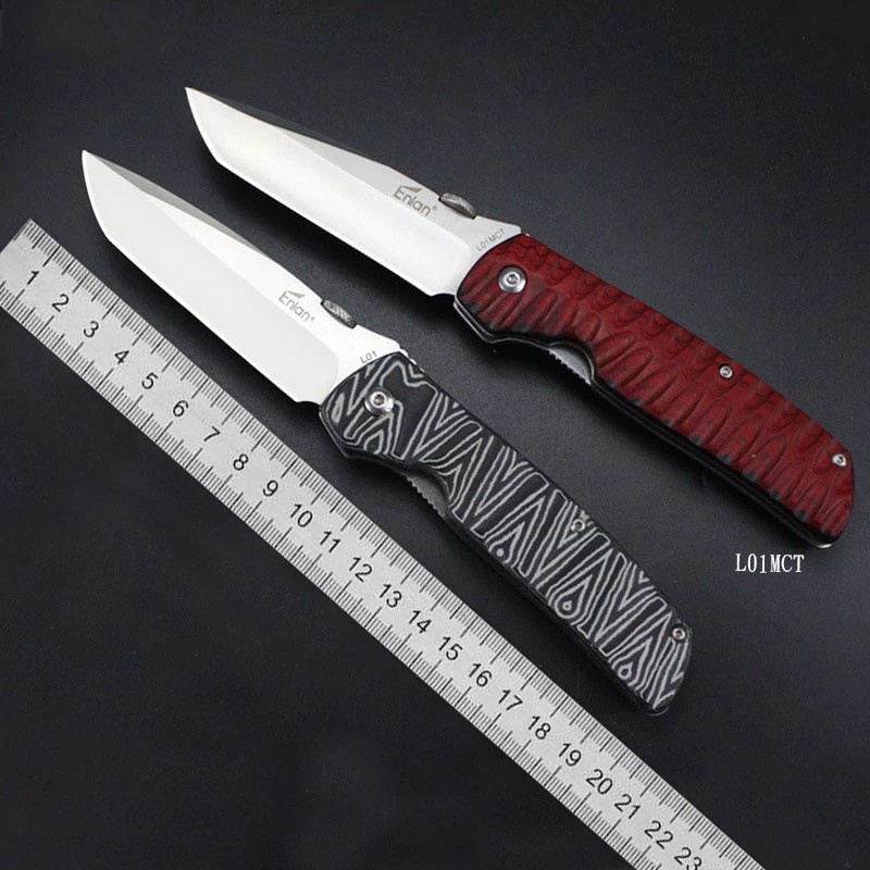 Enlan L01-1 L01MCT folding knife 8Cr13MoV blade Micarta handle camping hunting outdoor survival