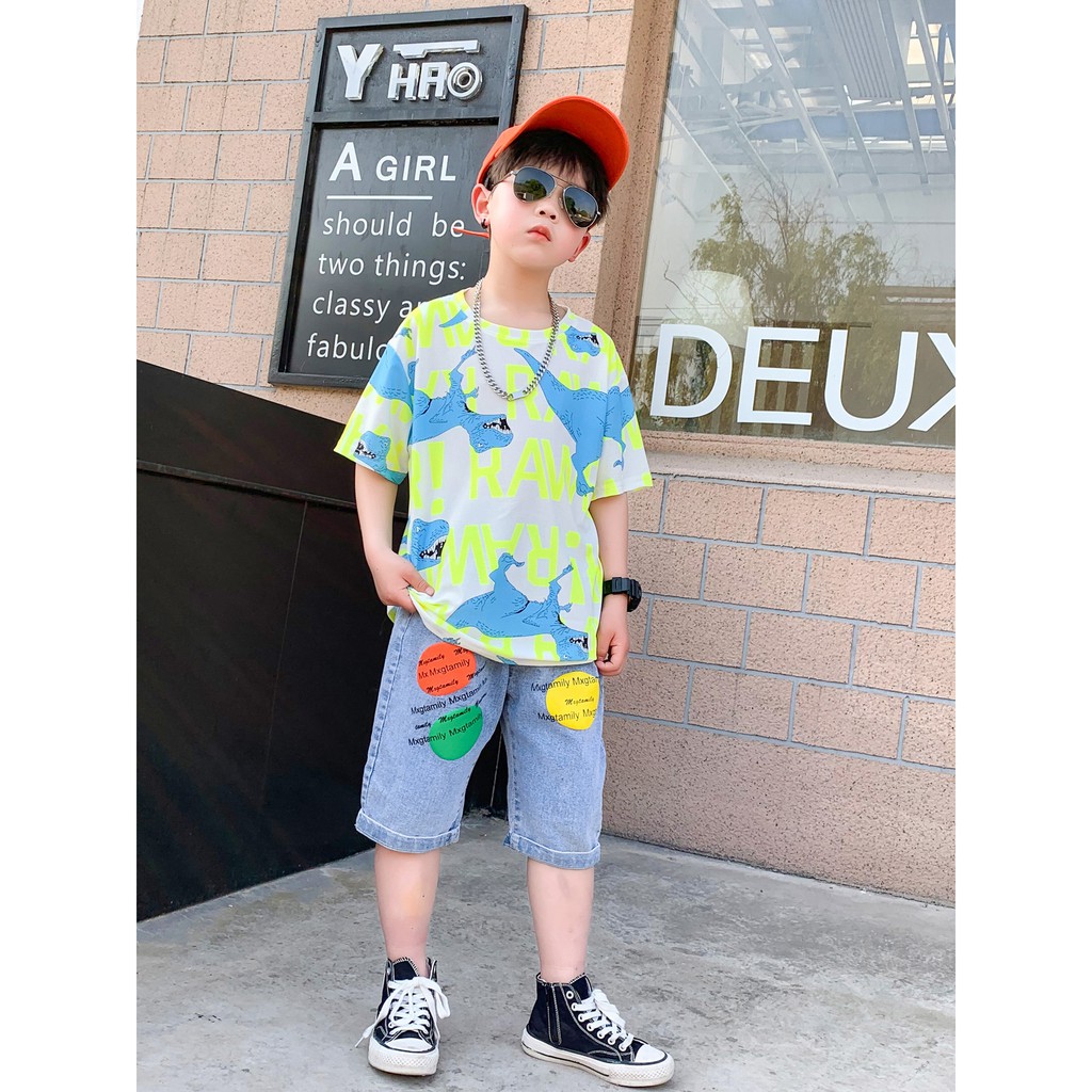 Kaos T-shirt  Anak Laki Laki Lengan Pendek Yang Keren dan Bernapas Style Casual import 1-4 tahun-4