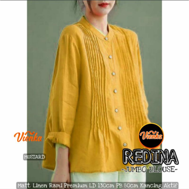 Blouse katun linen jumbo Ld 115 dan LD 130