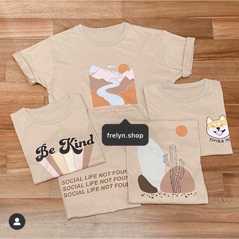  KAOS  BEIGE MOCCA  KATUN OVERSIZE BAJU TSHIRT TUMBLR TEE 