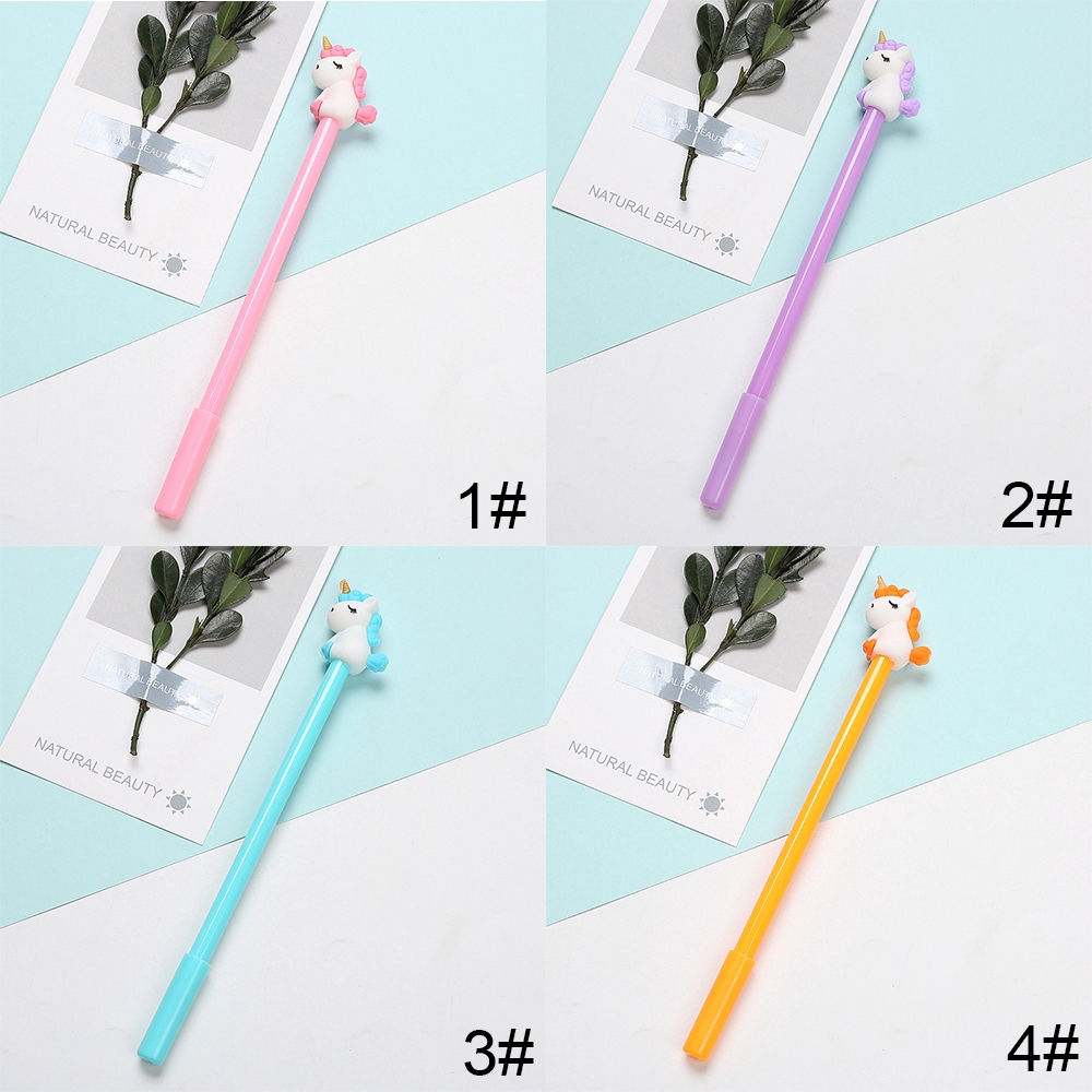 Pulpen Silikon Korea Bentuk Unicorn Lucu Warna Warni untuk Hadiah Pelajar