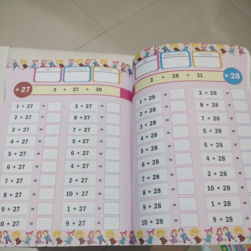 buku pintar berhitung penjumlahan, 32 halaman (19×27cm)