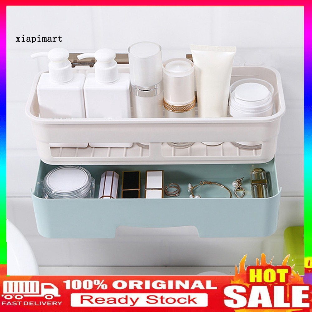 Xia Bathroom Kitchen Wall Storage Rack Shelf Cosmetics Jewelry Drawer Home Organizer Shopee Indonesia