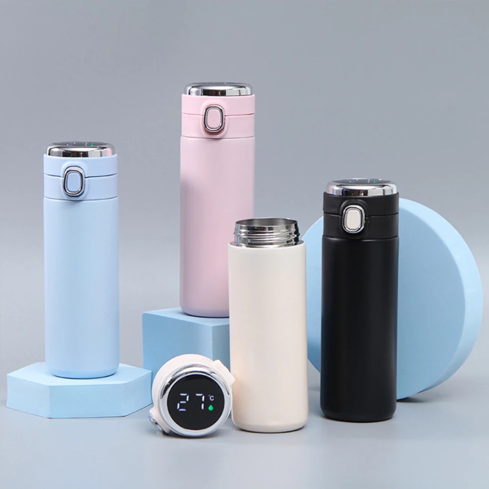 Thermos digital with display temperature 420ml/Termos with tombol buka tutup