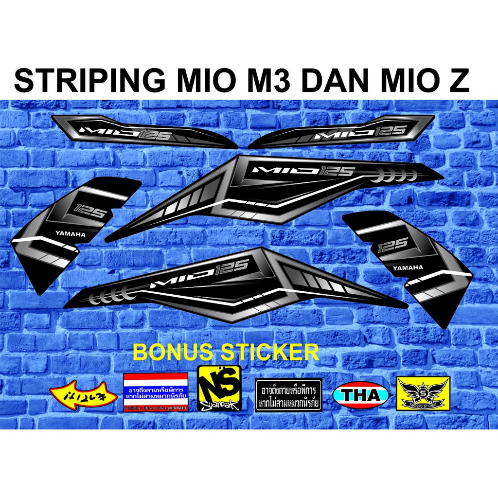 STRIPING VARIASI MIO M3 HITAM ABU