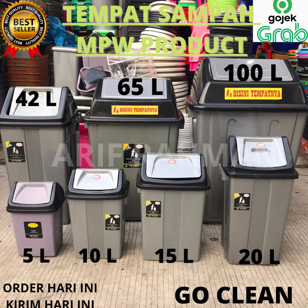 TOP BRAND - MPW PRODUCT - TEMPAT SAMPAH 5-10-15-20-42-55-65-100 Liter / WADAH SAMPAH / DUSTBIN