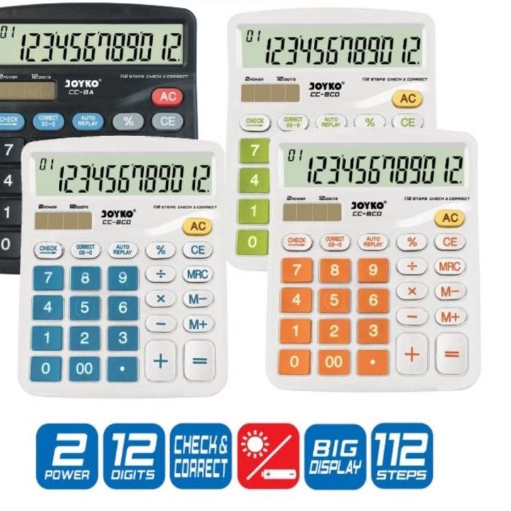 

KALKULATOR CHECK & CORRECT JOYKO CC-8CO 12 Digits - Calculator DeskCC8 COLOR .,