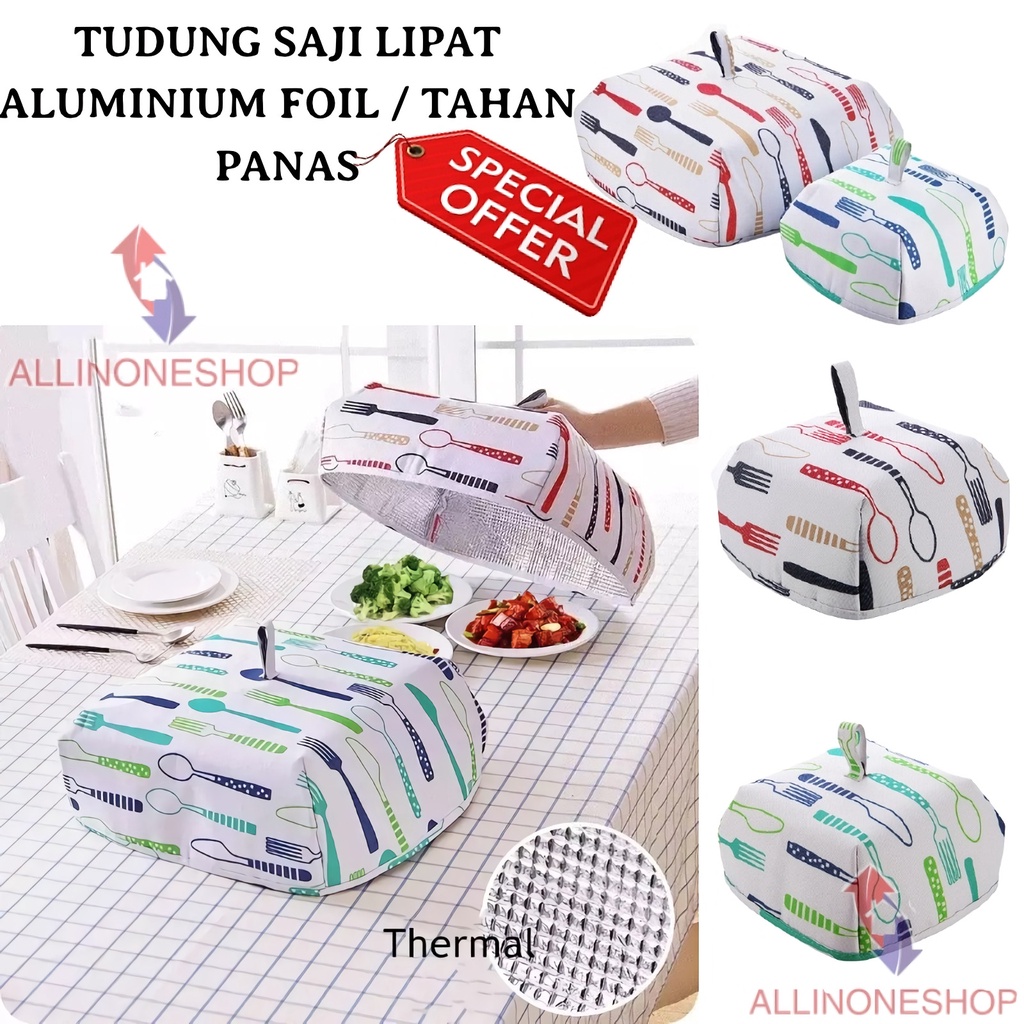 Tudung Saji Lipat Aluminium Foil / Penutup Makanan Dan Lauk Tahan Panas Dingin / Tudung Saji Penutup Makanan