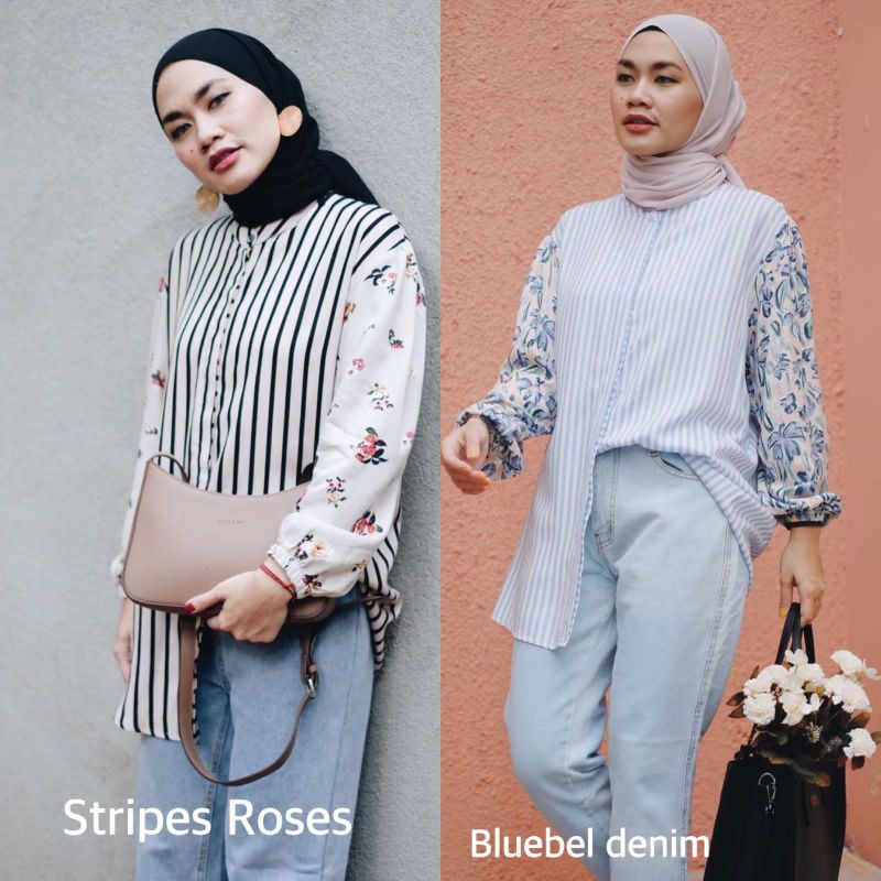 MIYASA STRIPES ROSES & DENIM BLUEBELL BY KALANI