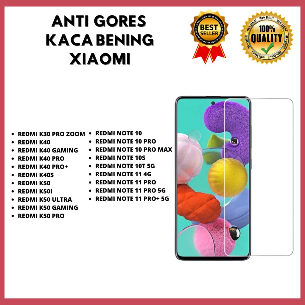 TEMPERED GLASS BENING - REDMI K30 PRO ZOOM-K40-K40 GAMING-K40 PRO-K40 PRO+/K40S-K50-K50I-K50 ULTRA-K50GAMING-K50 PRO-NOTE 10-NOTE 10PRO-NOTE 10 PROMAX-NOTE 10S-NOTE 10T 5G-NOTE 11 4G-NOTE 11 PRO-NOTE 11 PRO 5G-NOTE 11 PRO+ 5G (HOKKY ACC)