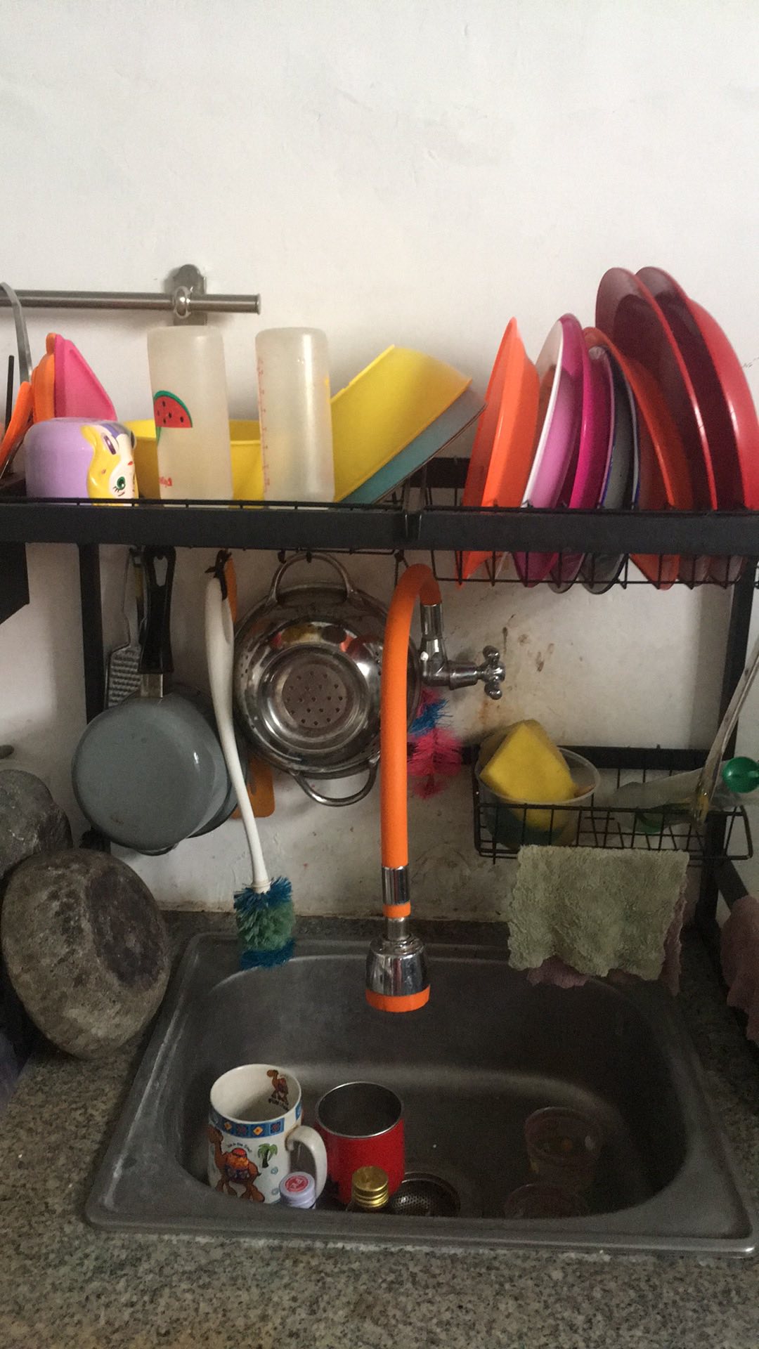 Es Rak Dapur Hitam Rak Wastafel Rak Piring Dan Peralatan Dapur 65cm