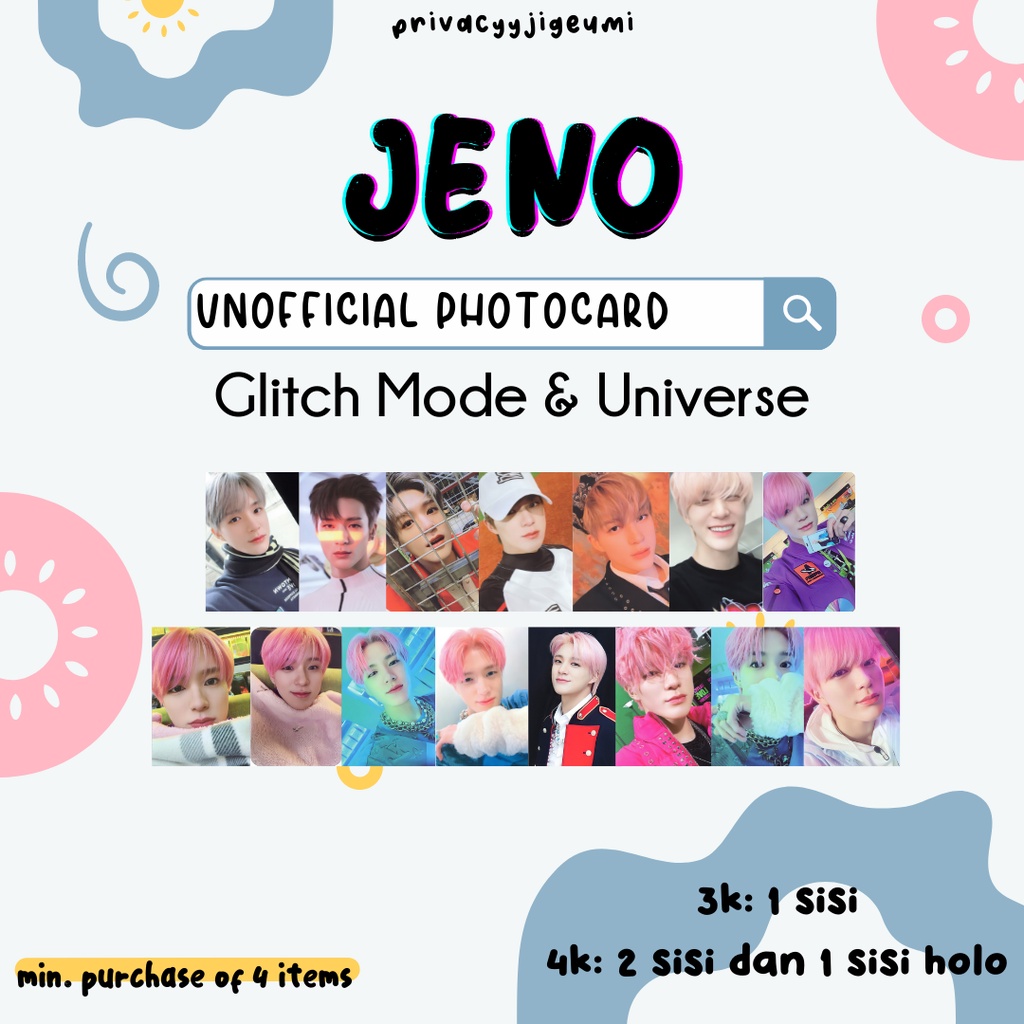 PHOTOCARD PC UNOFFICIAL NCT DREAM JENO MD UNIVERSE GLITCH MODE LUCKY DRAW POP UP STORE