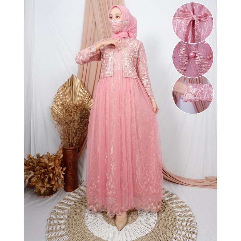 JAN&gt; GAMIS ROMPI - GAMIS TERLARIS MODEL KEKINIAN - OUTFIT GAMIS PESTA CANNTIK - GAMIS KONDANGAN MEWA