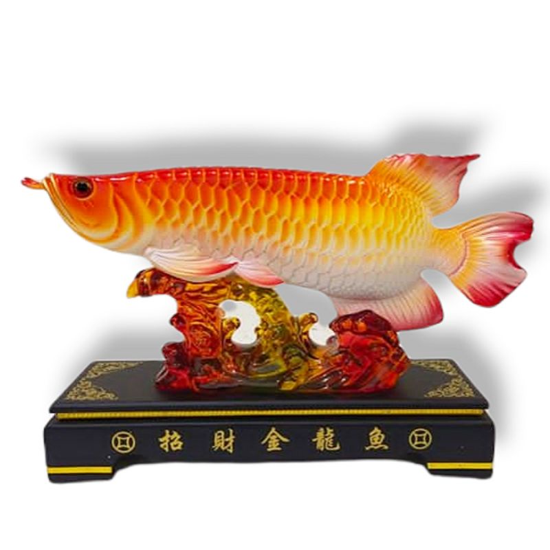 pajangan rumah dekorasi fengshui ikan  Arwana Warna Hoki