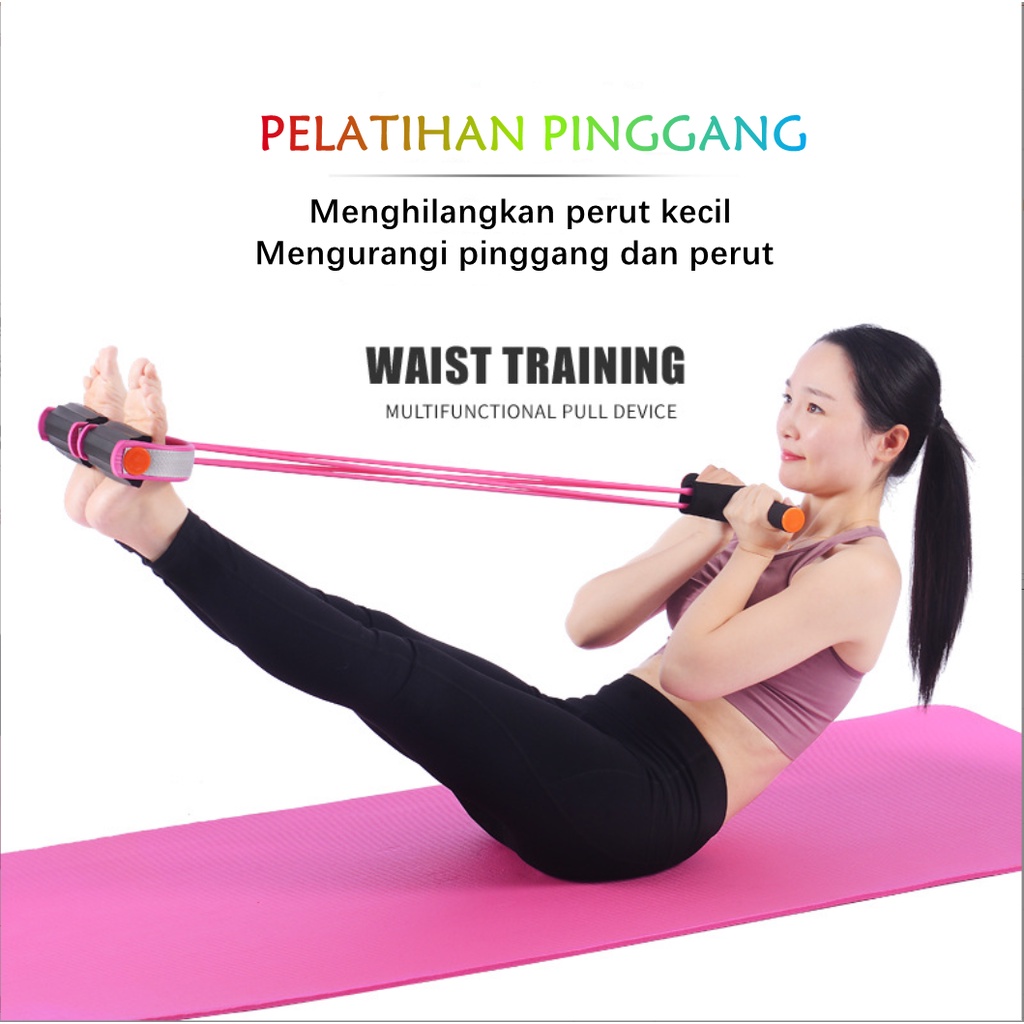 [TULALA SHOP]Resistor Band Stretching untuk Yoga / Pilates / Fitness/Yoga figure 8 tali tarik / peralatan kebugaran/ Pedal Sit-Up Pull Rope Expander Elastis