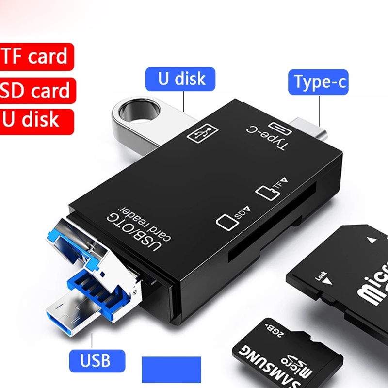 6 In 1 TF SD Card USB 2.0 Card Reader