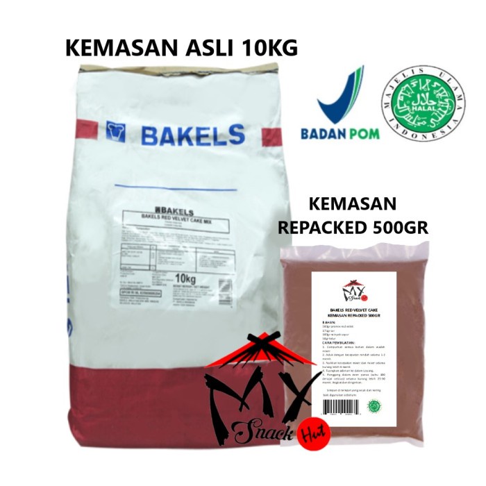 

PROMO BAKELS RED VELVET CAKE 500GR - PREMIX TEPUNG INSTANT COOKIES CUPCAKE