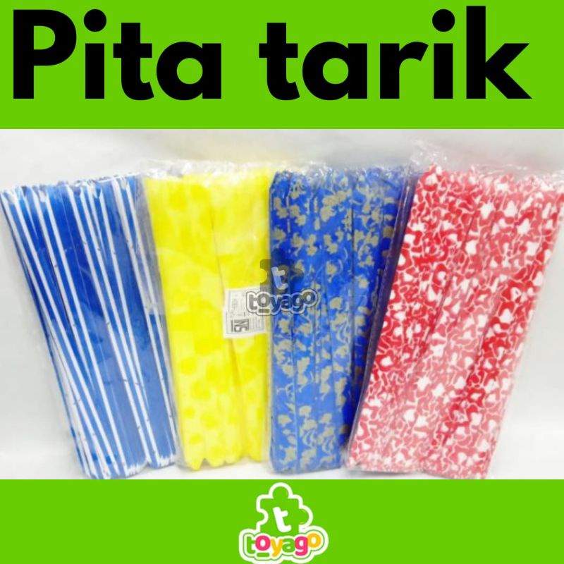 Pita Tarik/Pita Serut Motif 12mm Isi +-200 pcs Grosir Murah