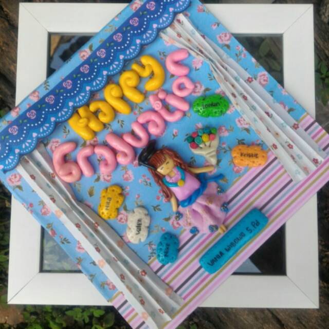 Clay in frame/kado unik wisuda/graduation/custom gift/craft