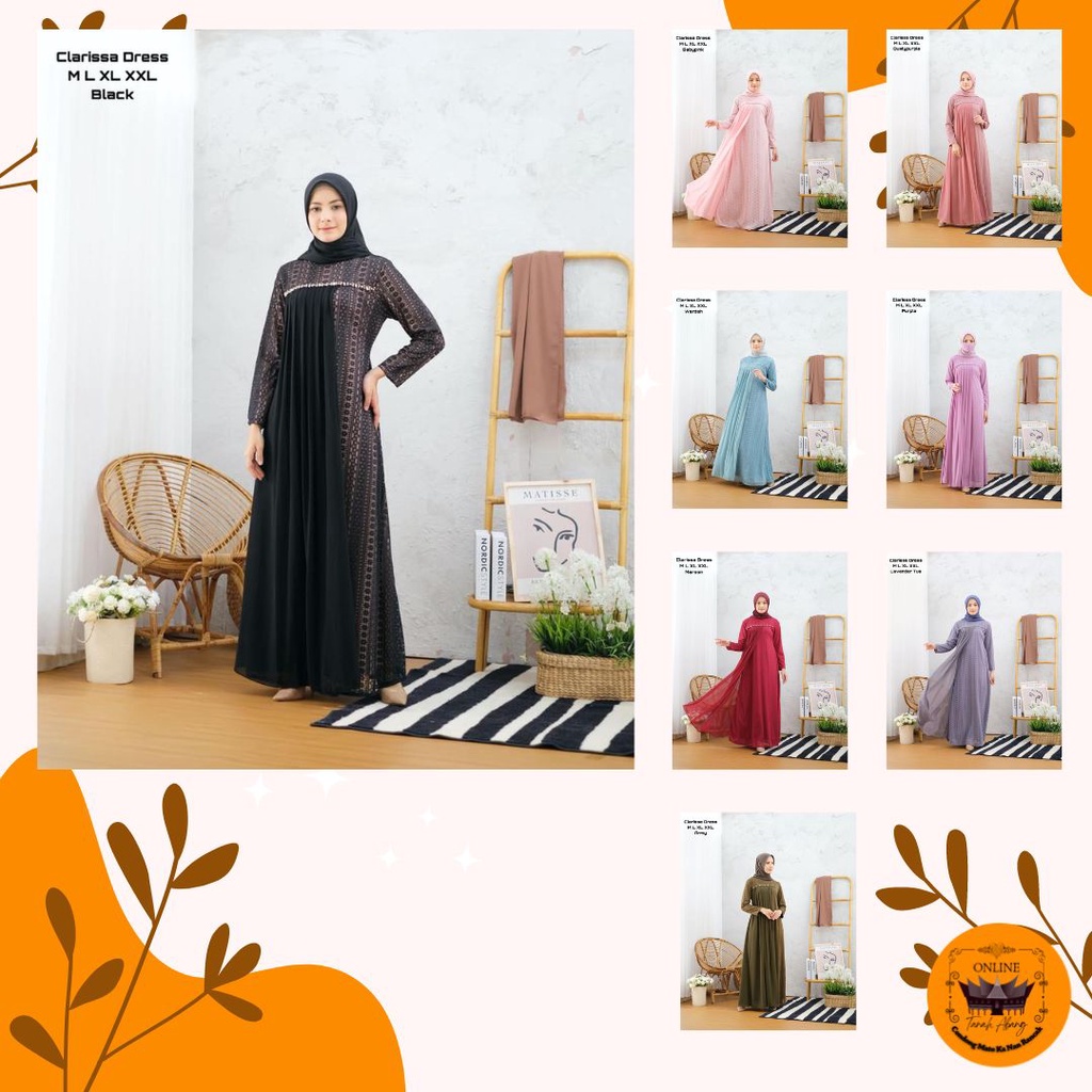 Jual Nf Clarissa Dress Brukat Gamis Pesta Kondangan Mewah Terbaru Baju Gamis Fashion