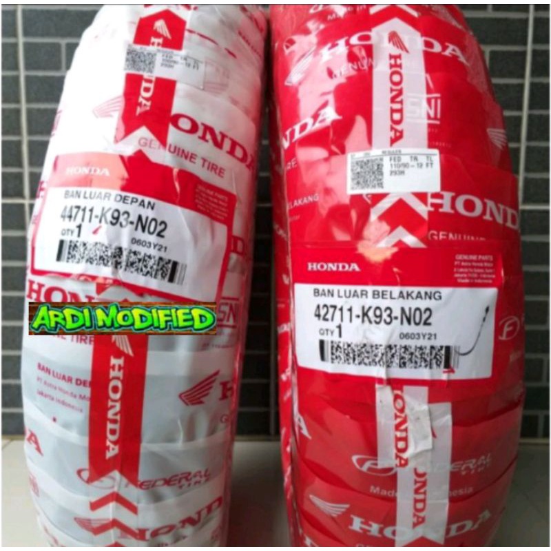 ban luar tubless 100/90-12 K93 honda federal