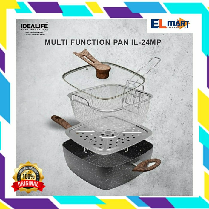 Idealife Panci Penggorengan Deep Fryer Pengukus Multi Function Pan IL 24MP 24 MP IL24MP