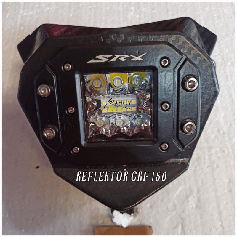 HEADLAMP/ REFLEKTOR KLX HEADLAMP DEPAN CARBON KLX150 CRF150 WR155 20 MATA LED