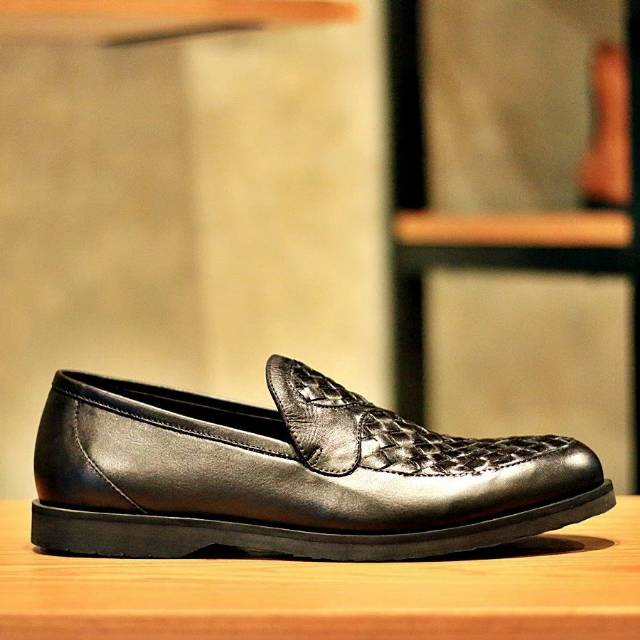 BOTEGA black - BRADLEYS ORIGINAL - SEPATU SLIP ON PRIA - ASLI KULIT