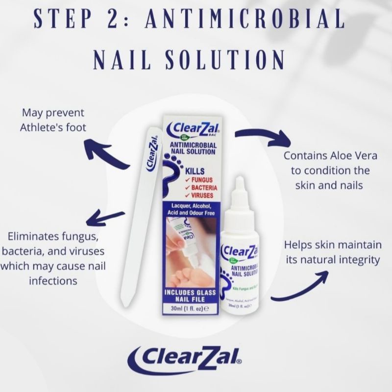 Clearzal  anti jamur 30ml perawatan kuku jamuran membunuh bakteri jamur virus USA FREE NAIL FILE